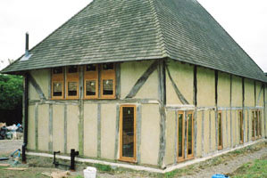 Custom glazing in converted farm buildings
